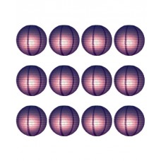 16" Paper Lantern Purple Regular Wire Value Pack (12 PCS)